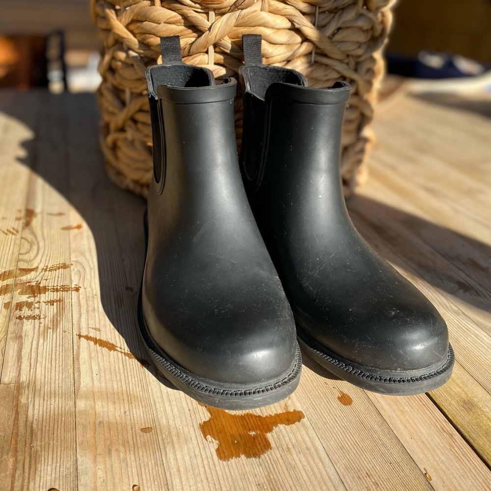Madewell Black Chelsea Rain Boots